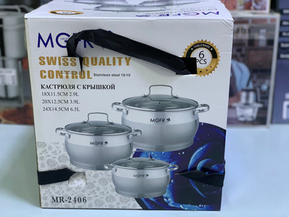 MGFR’s 6 Pieces Cookware Set|Swiss Quality Control