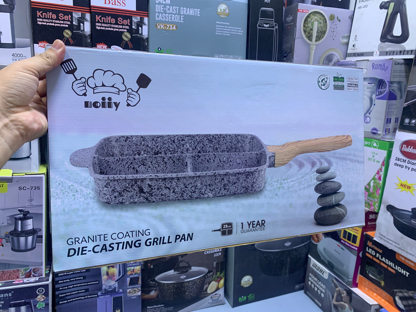 UIIOY Universal Granite Die Cast Grill Pan 28cm