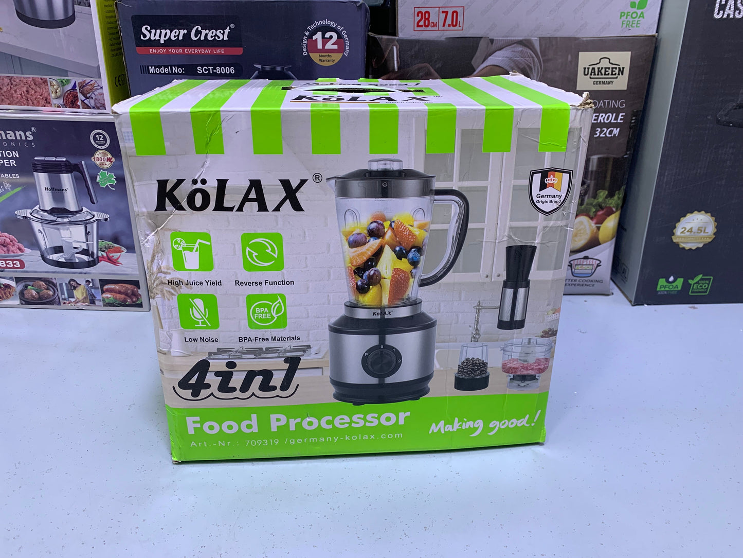 Kolax 4 in 1 Food Processor 1200w Stainless Steel Blades
