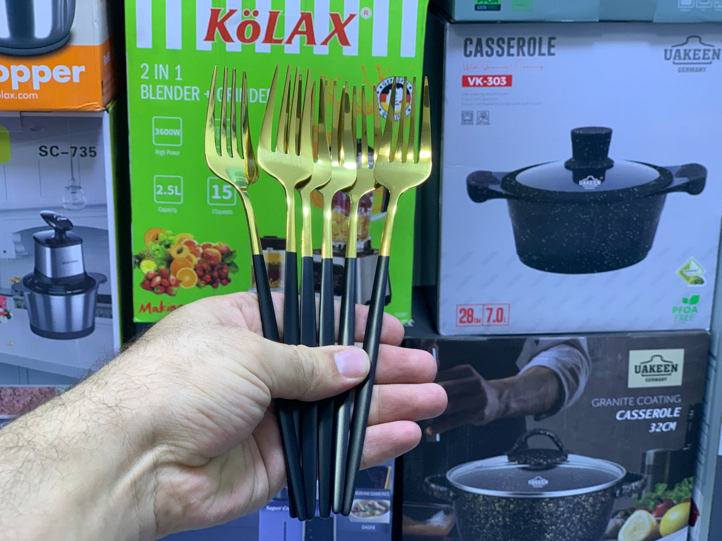 Black and Golden Cutlery Set 24 Pieces