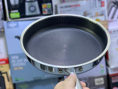 Shallow Frypan with Lid Laser Coating SUS 316