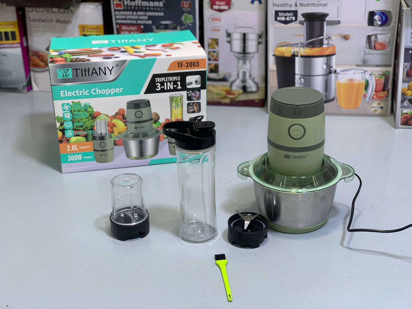 Tiffany Brand’s Electric Chopper and Blender/Juicer Set