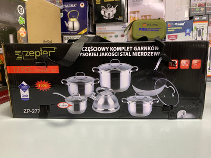 DUBAIZONES™ Zepter Brand 12 Pieces Cookware Set Stainless Steel