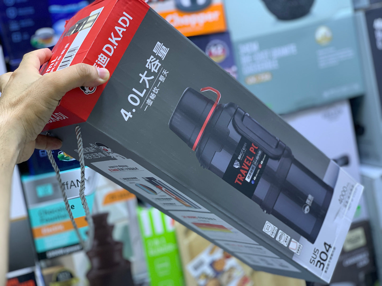 D Kadi Travel Pot Water Bottle 4000ml Stainless Steel SUS 304 Hot and Cool 24 hours