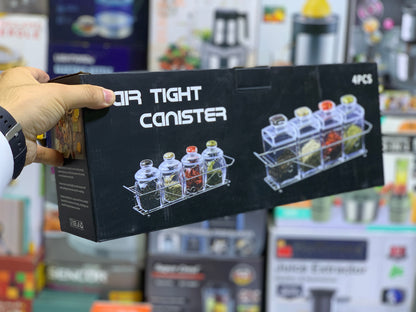 4 Pieces Kitchen Storage Organizer , Spice seasoning 🧂 Tanks , Airtight Kitchen Containers