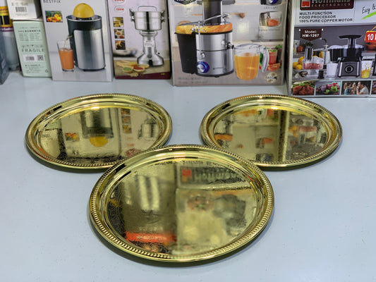 Golden Serving Trays 36cm 38cm and 40cm Stainless Steel