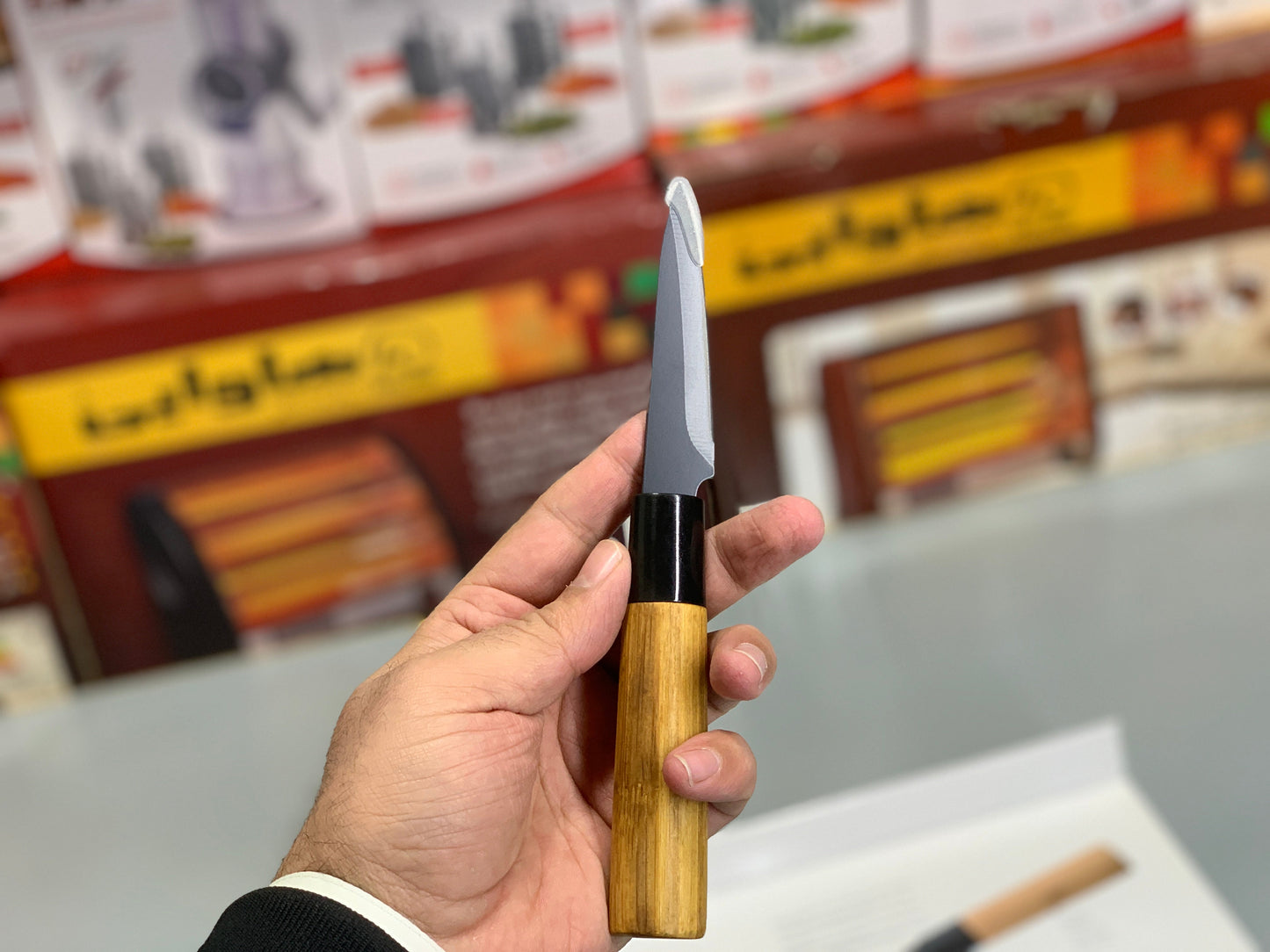 DUBAIZONES™ Bamboo Handles Kitchen Knife Set 4 Pieces