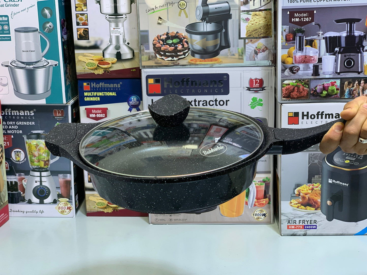 DUBAIZONES™ Granite Coated Deep Frying Pan 28 cm