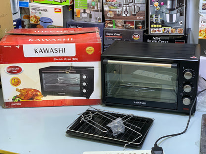 Kawashi Electric Oven – 30L Capacity | 1600W | Rotisserie Function & 6 Heating Stages
