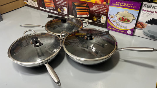 DUBAIZONES™ HoneyComb Laser Coating Deep Frying Pan