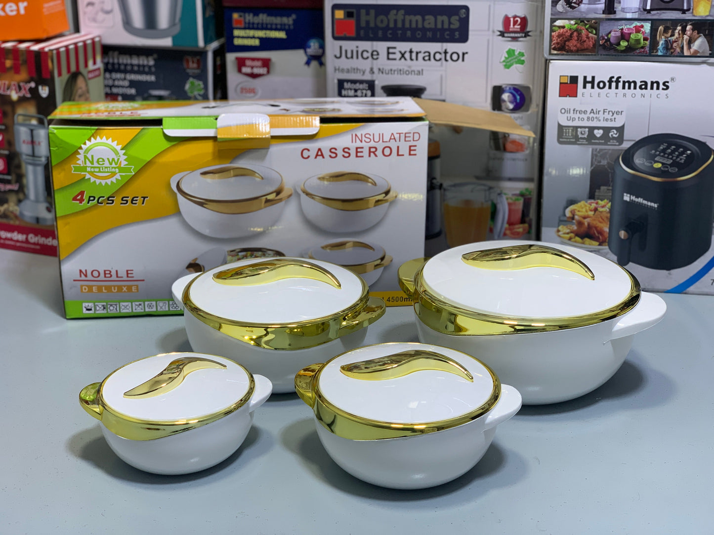 DUBAIZONES™ 8 pieces Hot Pot Set | Kitchen Food Containers Stainless Steel and Elegant Designed