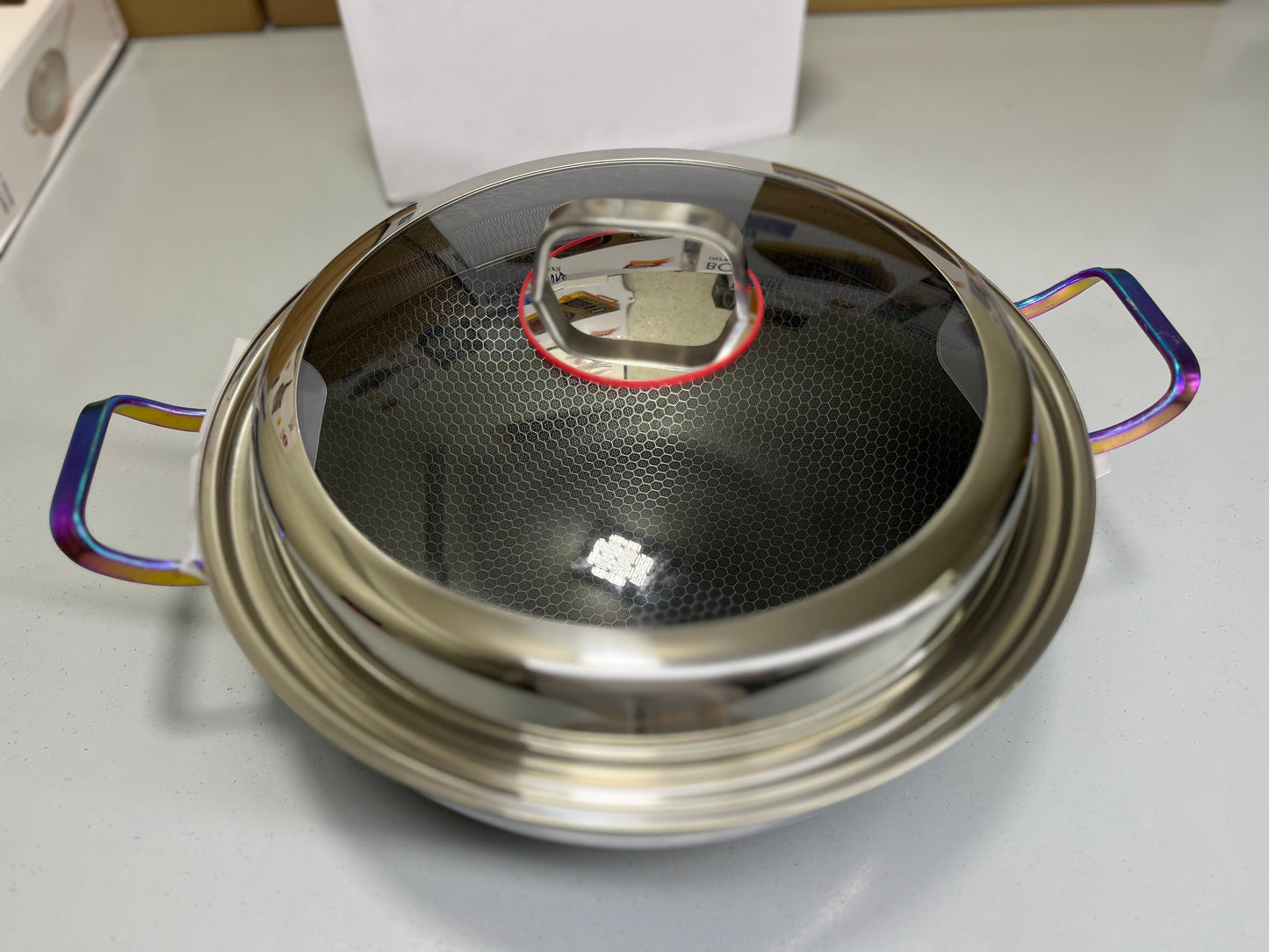 DUBAIZONES™ Laser Coating Handi / Karaai with Golden and Blue Handles