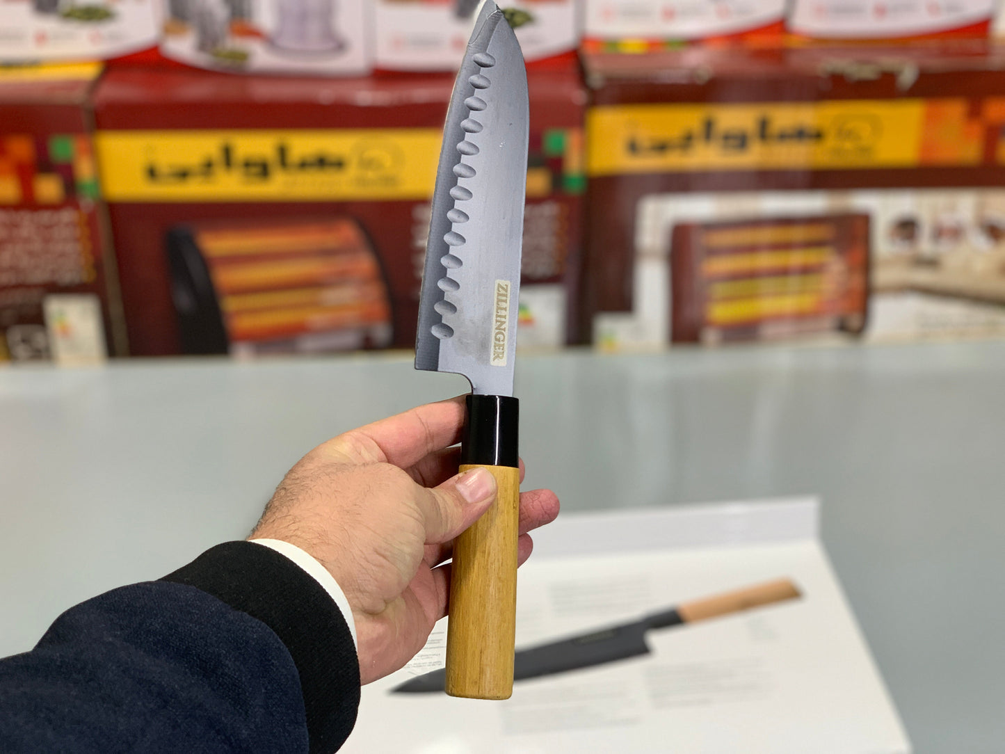 DUBAIZONES™ Bamboo Handles Kitchen Knife Set 4 Pieces