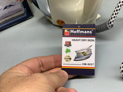 DUBAIZONES™ Hoffmans Electronics Heavy Duty Dry Iron 1200w and Non Stick Plate