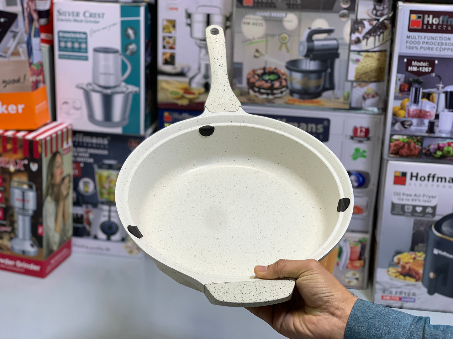 DUBAIZONES™ Granite Coated Deep Frying Pan 28 cm