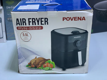 Povena Healthy Air Fryer 5.5L capacity Temperature Control |