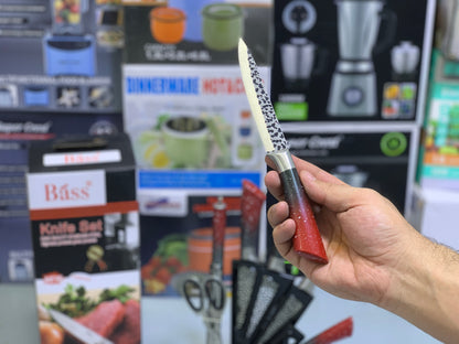 Bass Kitchen Knife Set 8 Pieces with Rotating and Folding Stand