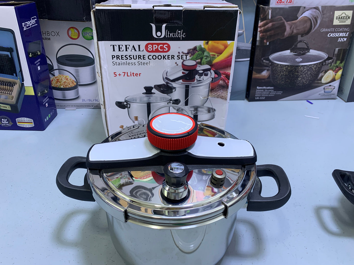 TEFAL 3 in 1 Pressure Cooker 5L and 7L Stainless Steel 18/10