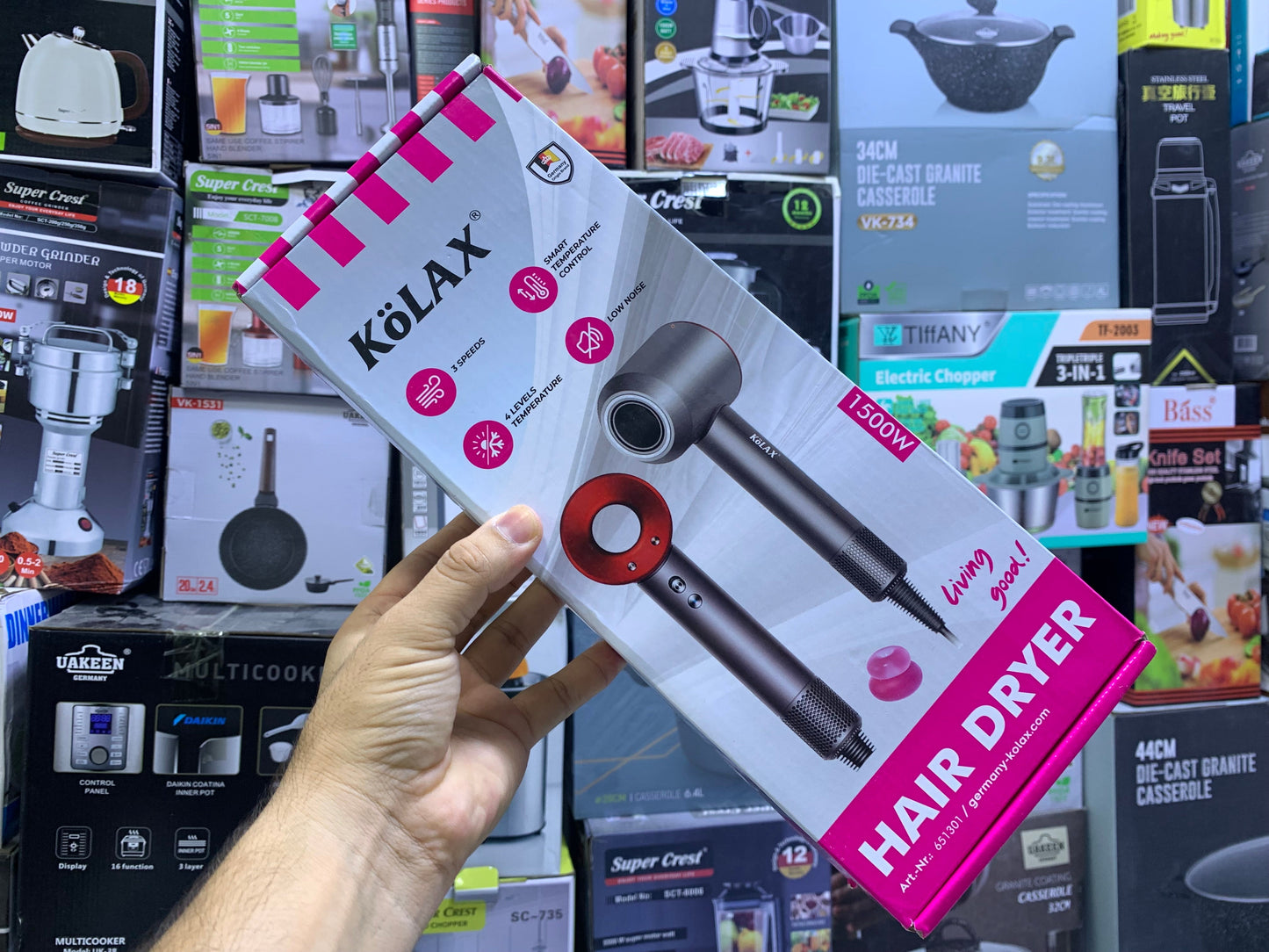 Kolax hair dryer 3 Level speeds 4 level heat temperature mode