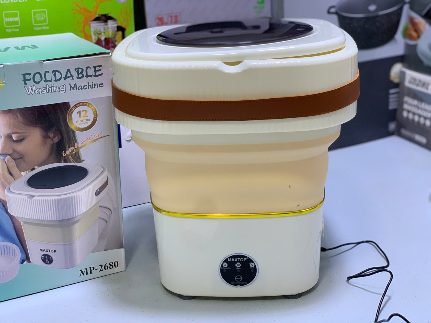 Maxtop Folding washing machine 50w can be used on solar system