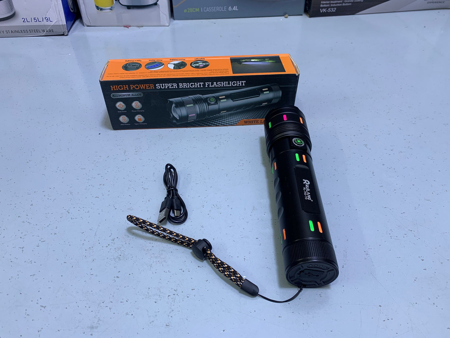 High Power Super Bright Flashlight Aluminium Alloy White Laser Light