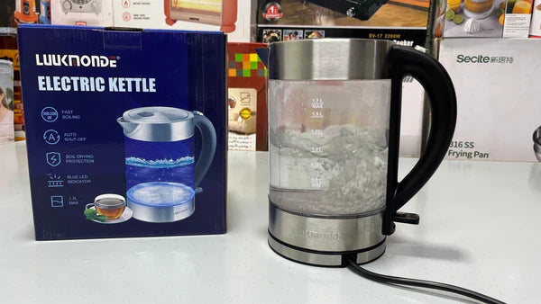 DUBAIZONES™ UK Import Glass Electric Kettle – 1.7L