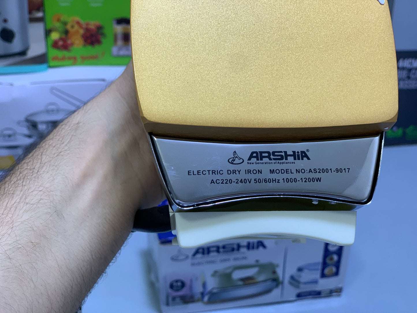 Arshia Dry iron 1200w Non Stick Plate