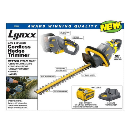 DUBAIZONES™  import USA Lynxx Cordless Hedge Trimmer 40V