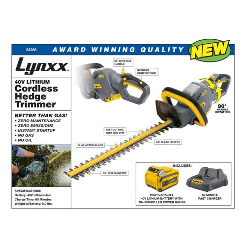 DUBAIZONES™  import USA Lynxx Cordless Hedge Trimmer 40V