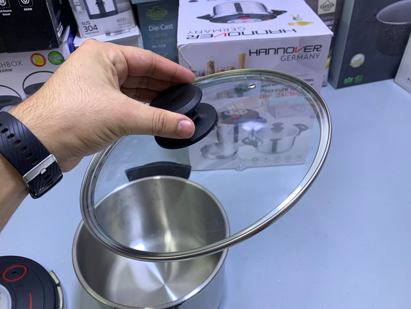 Hannover 3 in 1 18/10 Stainless Steel Pressure Cooker 6L and 8L