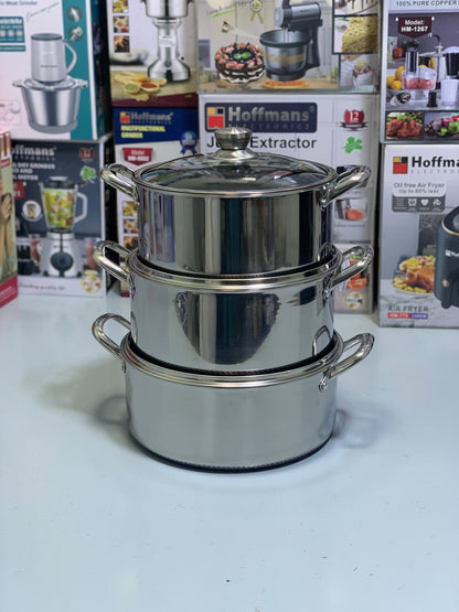 DUBAIZONES™ Laser Coated deep casseroles complete  Set ( sizes are 30cm,32cm,34cm)