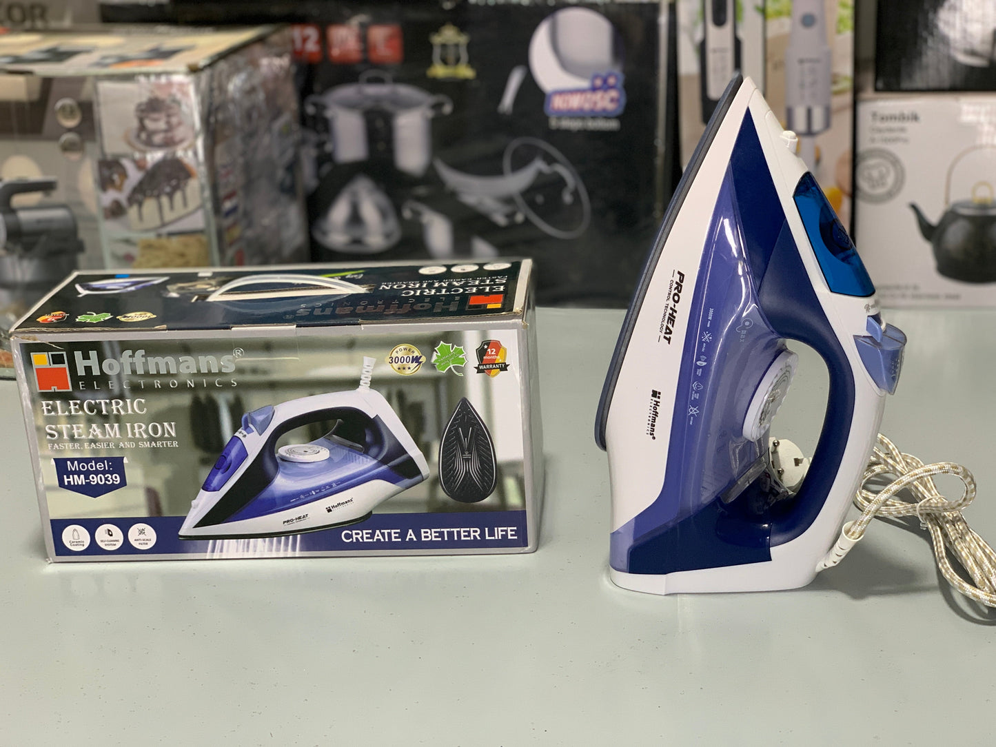 Hoffmans Electronics Steam Iron 3000w Non Stick Soleplate