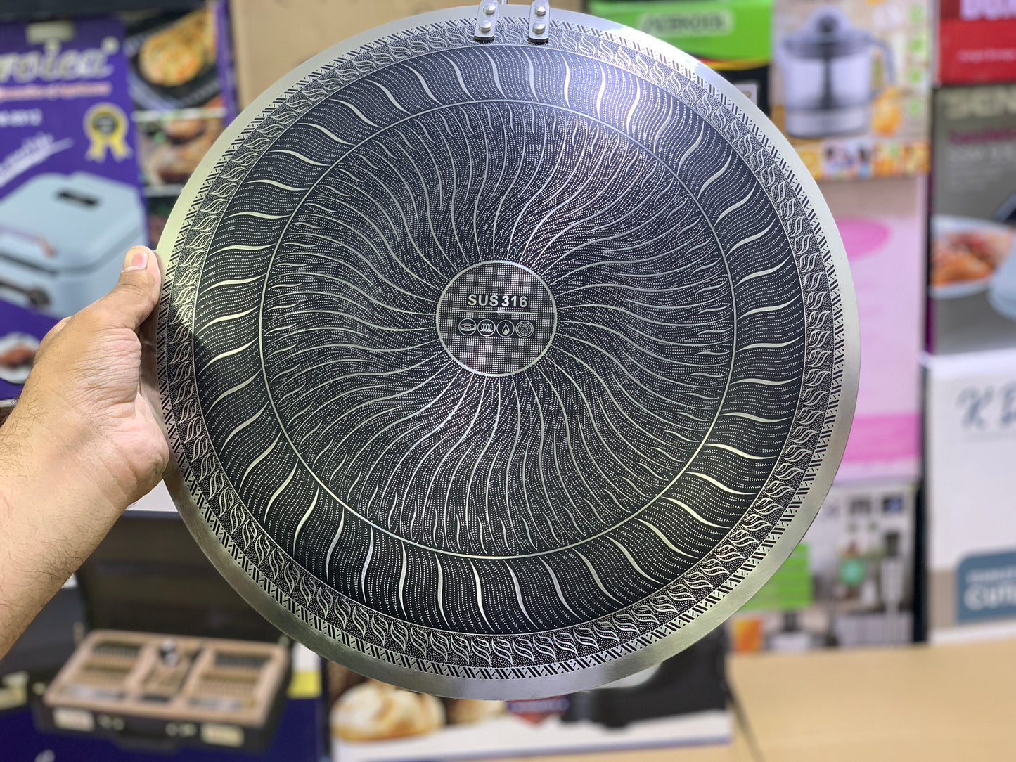 Laser Coating Tawa with Long Handle