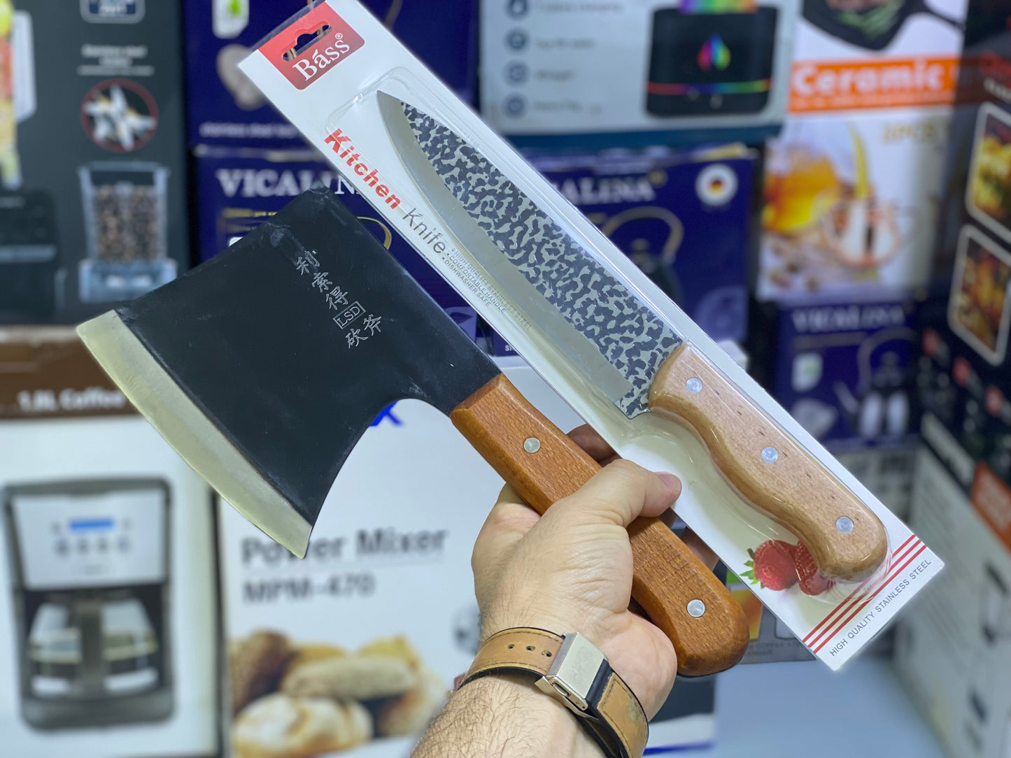 2 in 1 Cleaver and knife  with straps