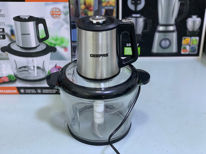 Geepas Multi-Functional Chopper – 5L Bowl | 500W Motor | Stainless Steel Blades | 2-Year Warranty