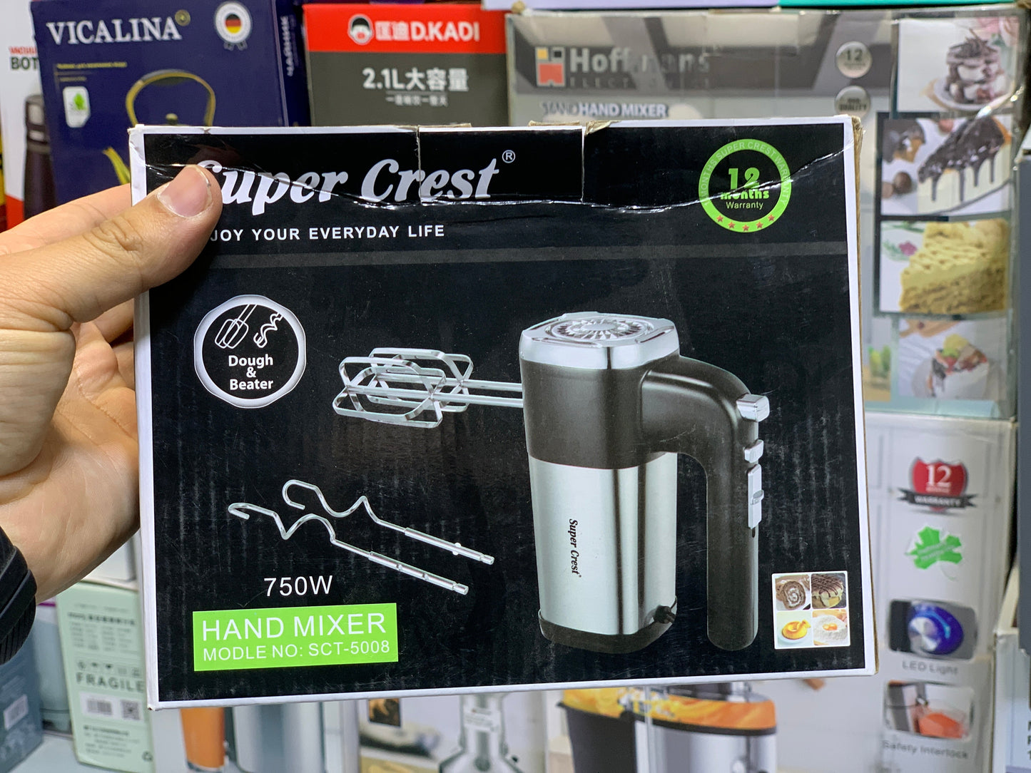 Super Crest Dough and Beater | Hand Mixers 750w Model: SCT 5008