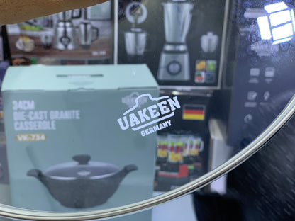 Uakeen Germany 34cm Die-Cast Granite Casserole – Premium Non-Stick Cookware for Modern Kitchens