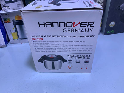 Hannover 3 in 1 18/10 Stainless Steel Pressure Cooker 6L and 8L