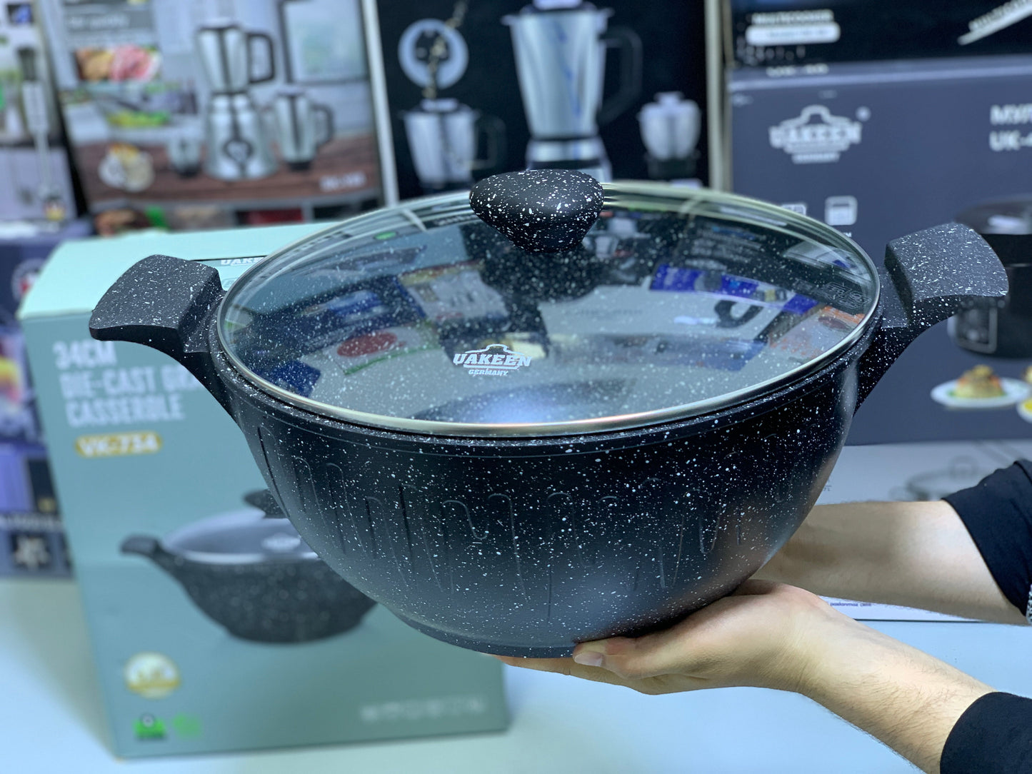 Uakeen Germany 34cm Die-Cast Granite Casserole – Premium Non-Stick Cookware for Modern Kitchens