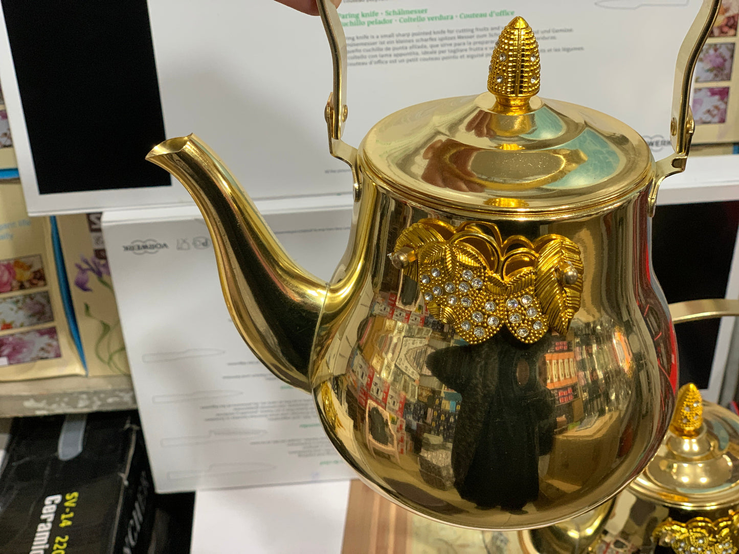 DUBAIZONES™ 3 Pieces Tea Kettles golden