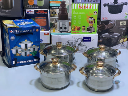 Hoffavorer 8 Pieces Cookware set Stainless Steel
