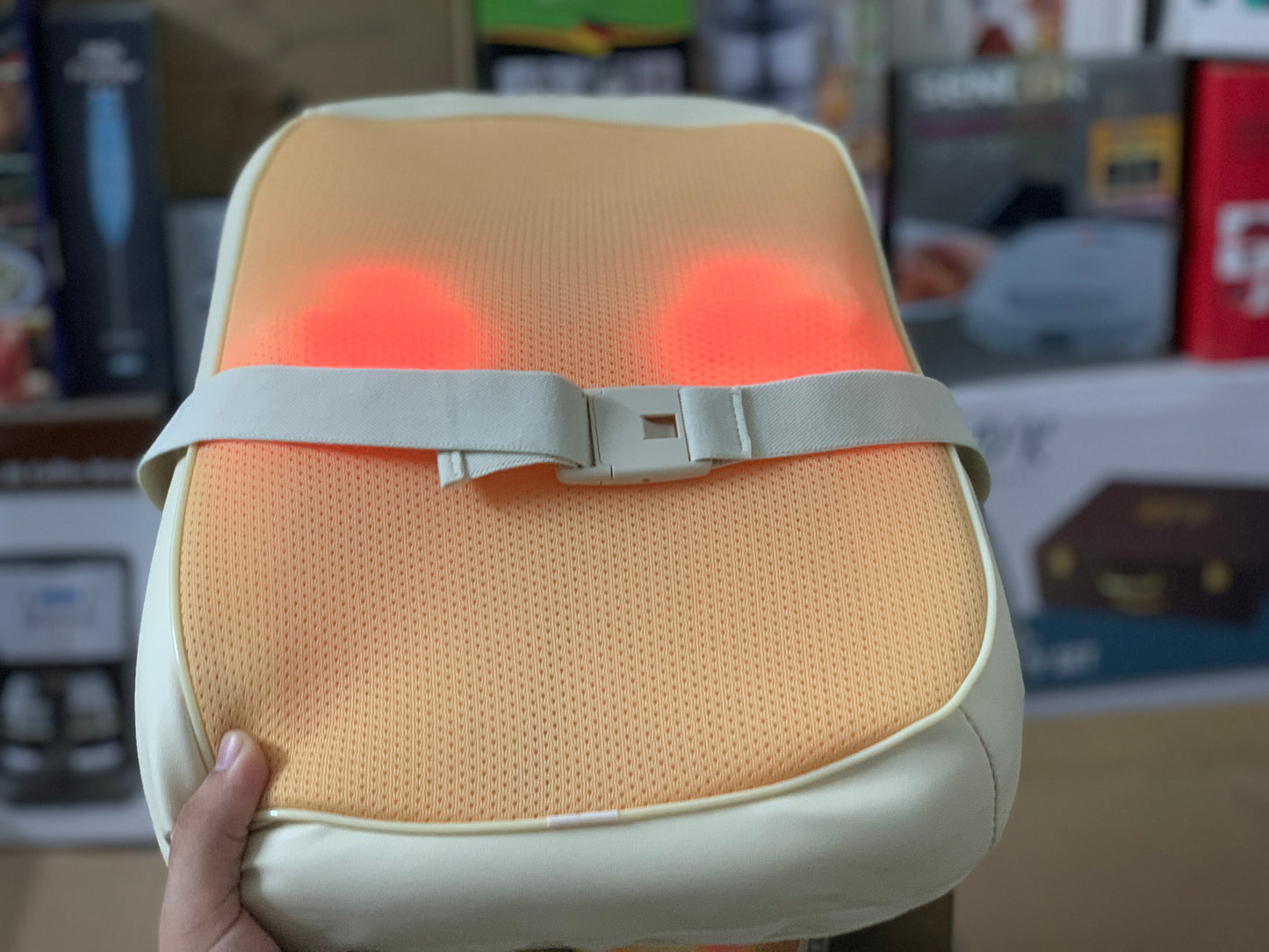 MDHL Wireless Electric Lumbar & Cervical Massage Cushion with Heat