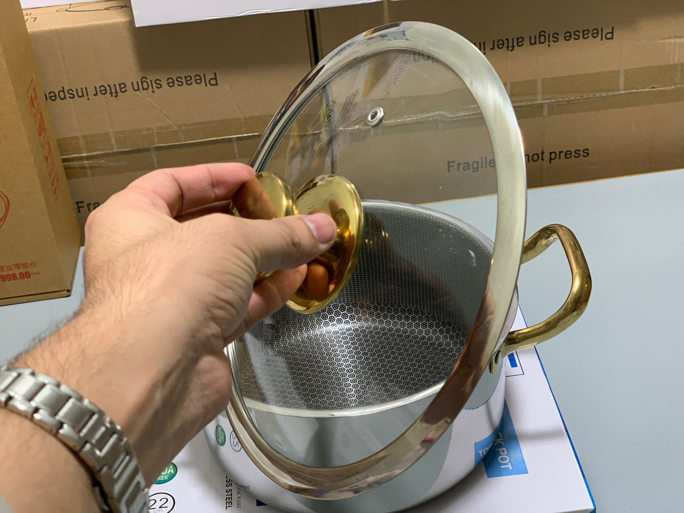 Laser Coating Cooking Pots , HoneyComb Pattern High Quality – dubaizones