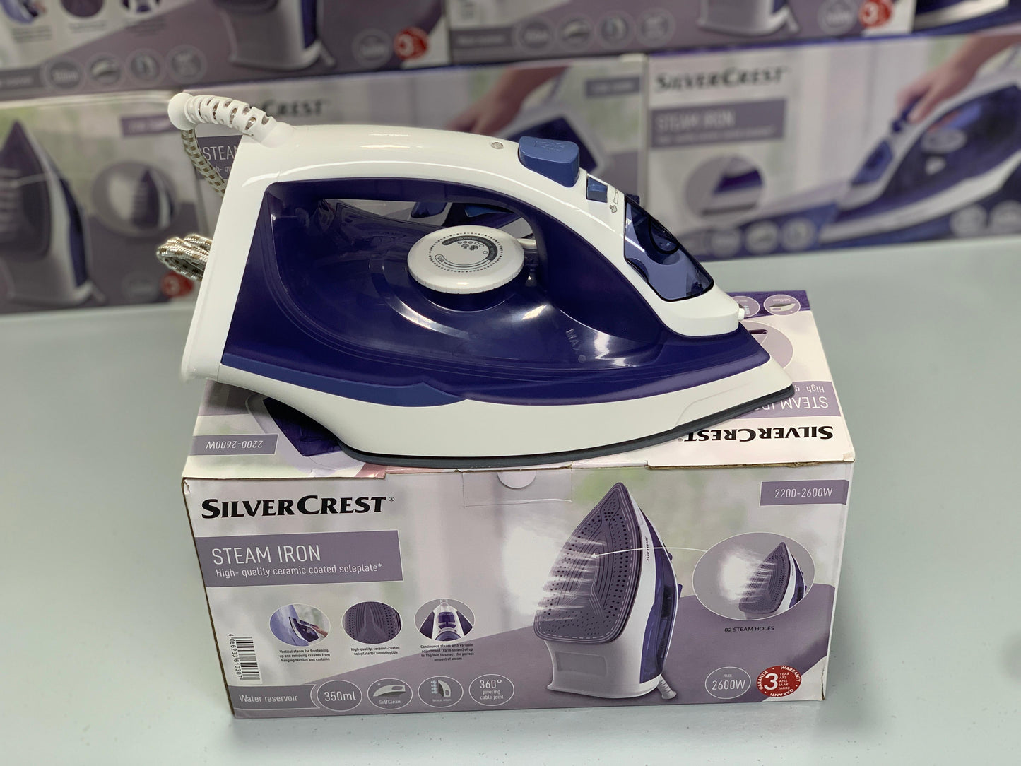 DUBAIZONES™  Silver Crest Steam Iron Imported Quality Pure NON STICK