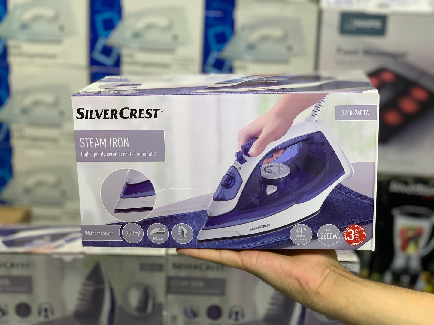 DUBAIZONES™  Silver Crest Steam Iron Imported Quality Pure NON STICK