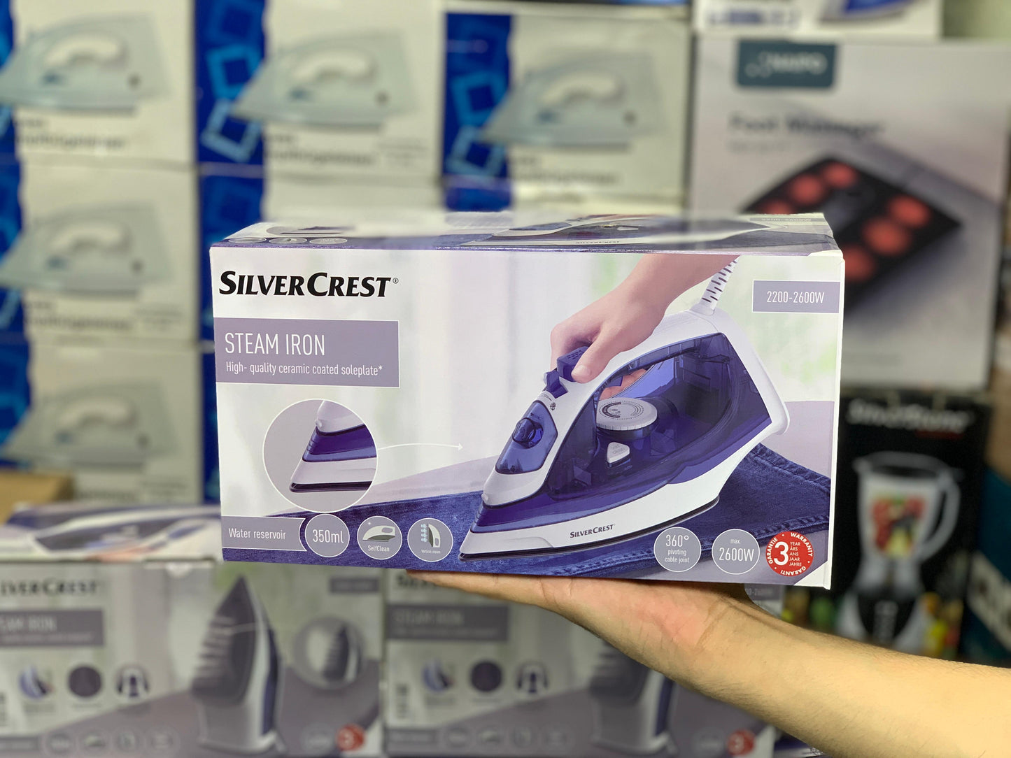 DUBAIZONES™  Silver Crest Steam Iron Imported Quality Pure NON STICK