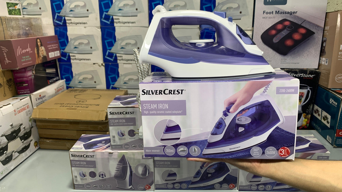 DUBAIZONES™  Silver Crest Steam Iron Imported Quality Pure NON STICK