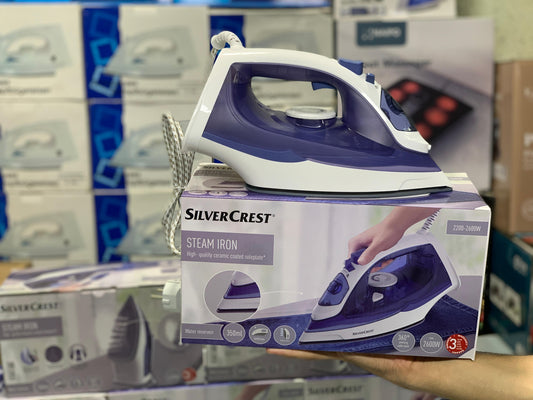 DUBAIZONES™  Silver Crest Steam Iron Imported Quality Pure NON STICK