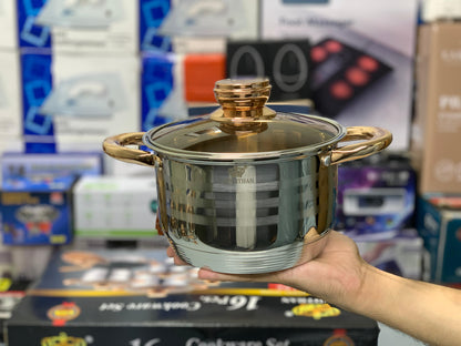 DUBAIZONES™ imported 16 Pieces STNIITHAN Stainless Steel Cookware Set