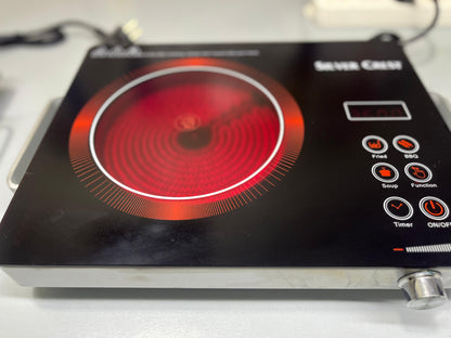 DUBAIZONES™Silver Crest Imported Infrared Electric Stove – 3500W, Touch Control, Universal Cookware Compatibility